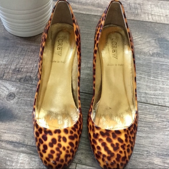 J. Crew Shoes | J Crew Leopard Cheetah Print Patent Leather Heels | Poshmark